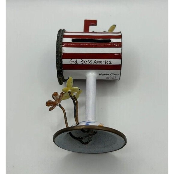 Kelvin Chen God Bless America 2001 Vintage Mailbox Stamp Holder Limited Edition - Picture 7 of 9